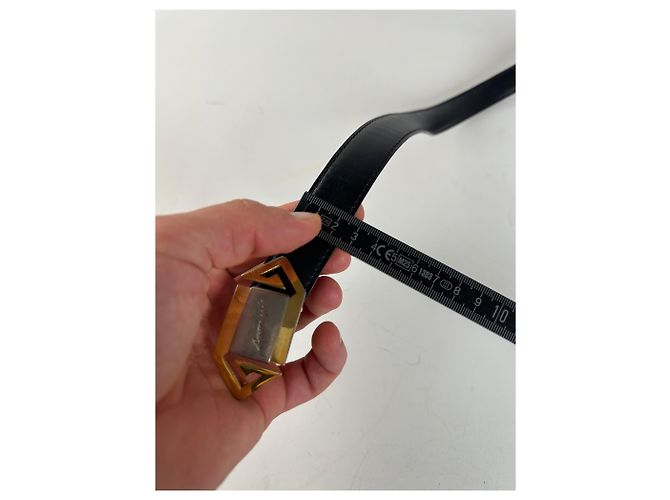 Vintage Givenchy Ledergürtel mit 4G-Logo Schwarz Gold - Ansicht 11