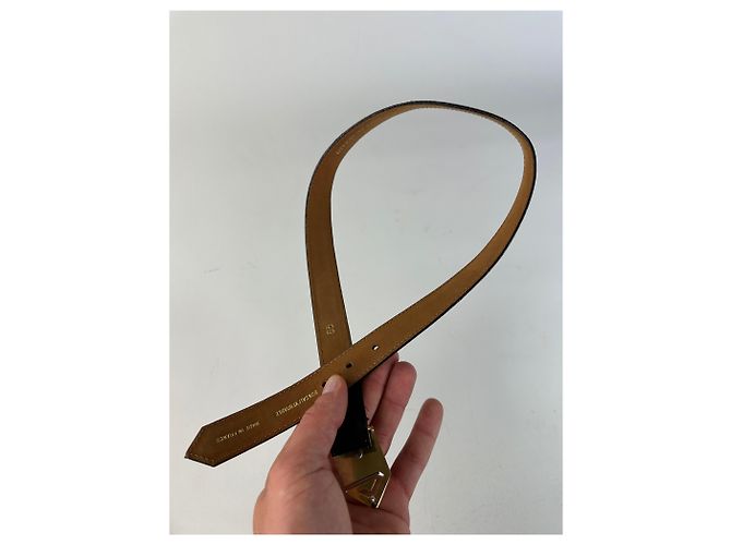 Vintage Givenchy Ledergürtel mit 4G-Logo Schwarz Gold - Ansicht 6
