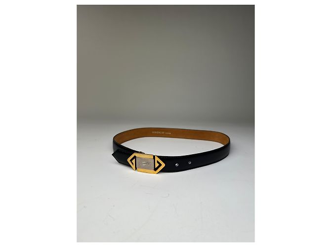 Vintage Givenchy Ledergürtel mit 4G-Logo Schwarz Gold - Ansicht 7