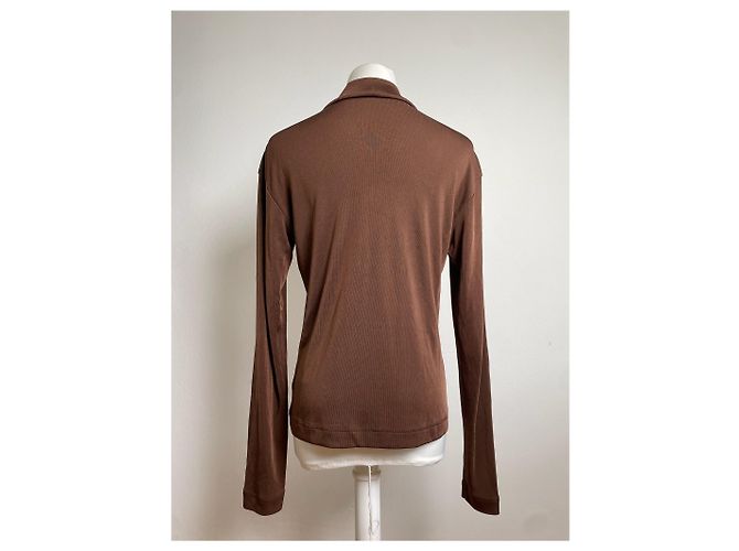 Vintage Issey Miyake Plisierter Rollkragenpullover Braun M - Ansicht 10