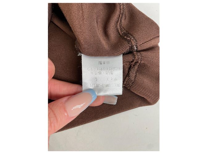 Vintage Issey Miyake Plisierter Rollkragenpullover Braun M - Ansicht 5