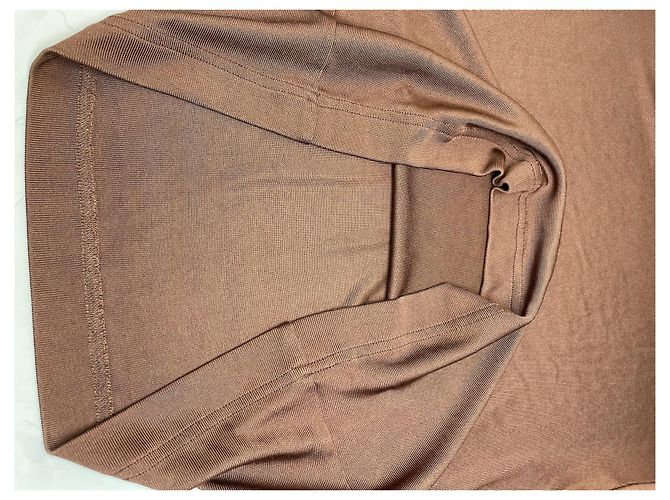 Vintage Issey Miyake Plisierter Rollkragenpullover Braun M - Ansicht 6