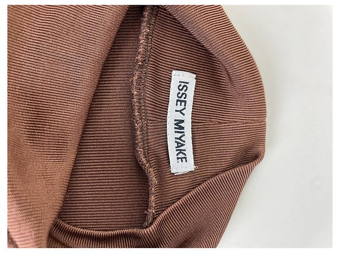 Vintage Issey Miyake Plisierter Rollkragenpullover Braun M - Ansicht 8