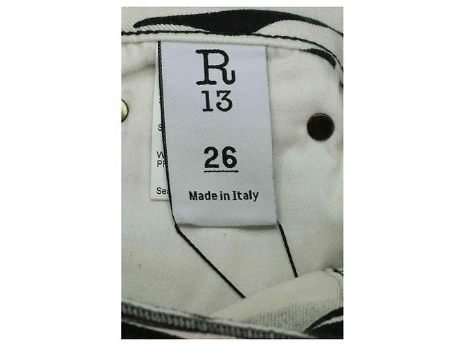 R13 Jeans dritti in cotone nero - vista 5
