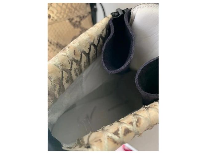 Giuseppe Zanotti Sneakers con zeppa stampa python e pelle nera Nero Beige - vista 7