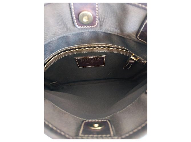 Prada Bolsa Tiracolo de Lona Marrom com Detalhe de Dragão - vista 7