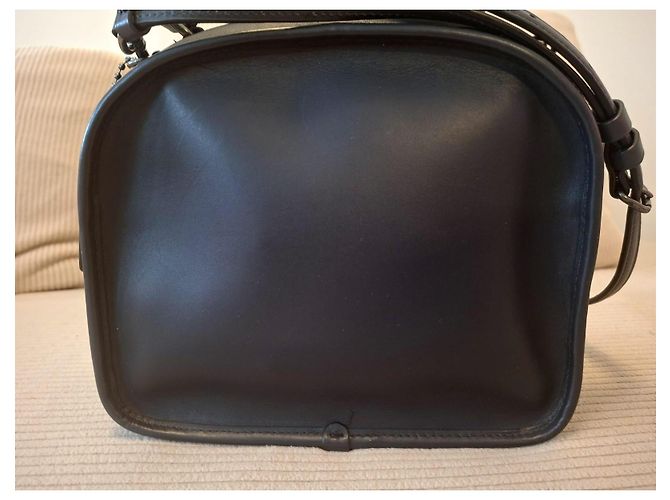 Borsa Coach F11785 Lunch Box in pelle - Nero Pallido/Grigio - vista 2