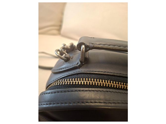 Borsa Coach F11785 Lunch Box in pelle - Nero Pallido/Grigio - vista 6