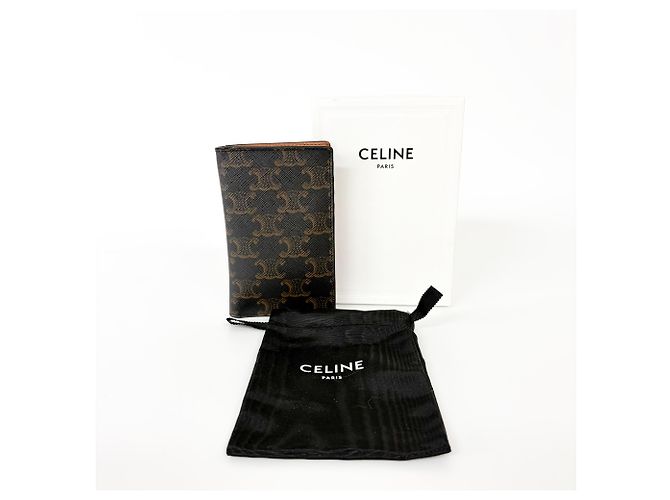 Céline Celine Logo Card Holder Triomphe Coated Canvas Black - view 2