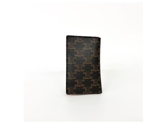 Céline Celine Logo Card Holder Triomphe Coated Canvas Black - view 3