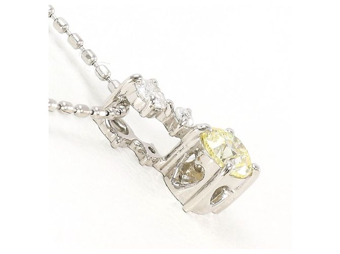 Autre Marque Collana in platino con diamante giallo - vista 2