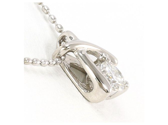 Autre Marque Platinhalskette mit Diamantanhänger - Ansicht 2