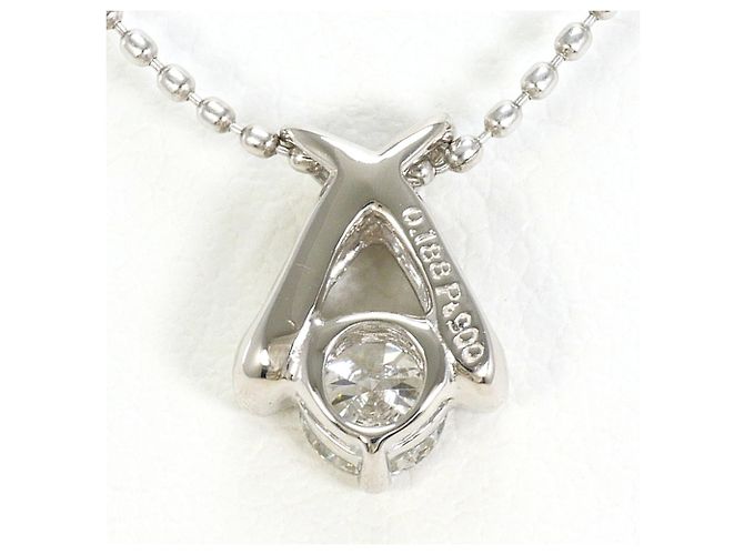 Autre Marque Platinhalskette mit Diamantanhänger - Ansicht 3