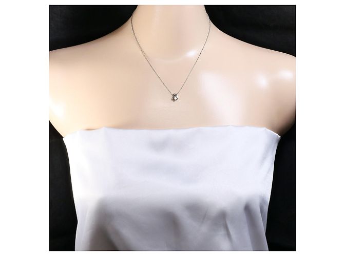 Autre Marque Platinhalskette mit Diamantanhänger - Ansicht 5