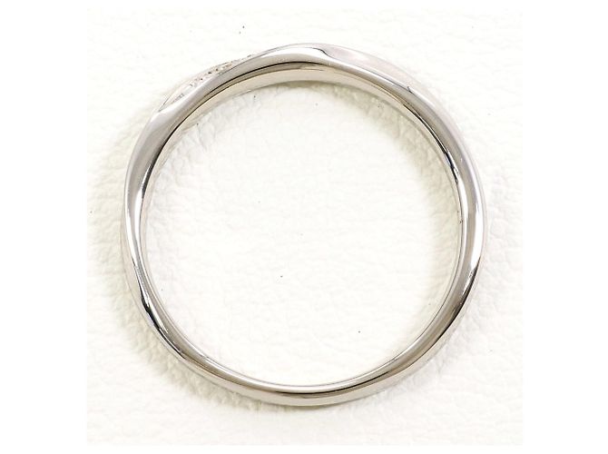 Autre Marque Anel de banda em ouro branco 10K com diamante Dourado - vista 2
