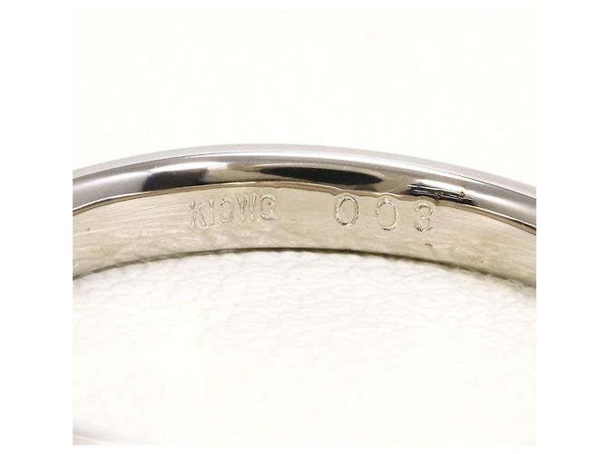 Autre Marque Anel de banda em ouro branco 10K com diamante Dourado - vista 4