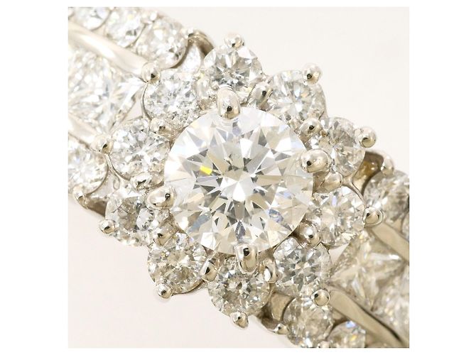 Autre Marque Platin 900 Ring mit Diamanten - Ansicht 2