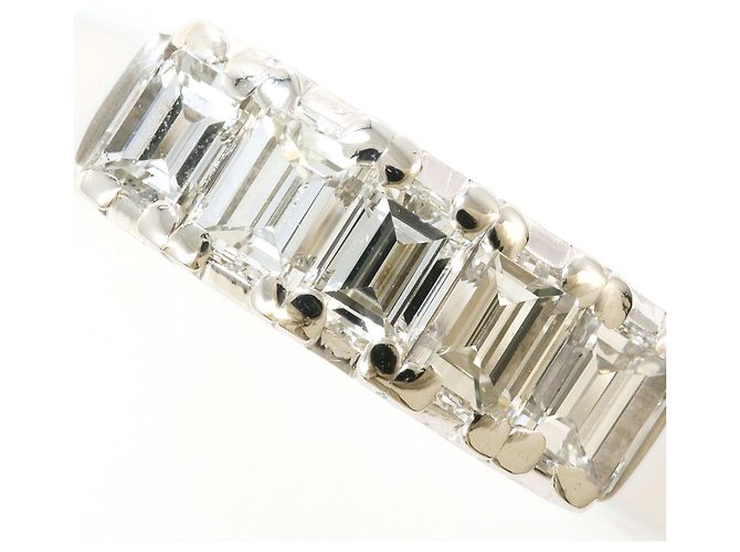 Autre Marque Anello a fascia in platino e diamanti - vista 2