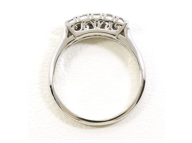 Autre Marque Anello a fascia in platino e diamanti - vista 3