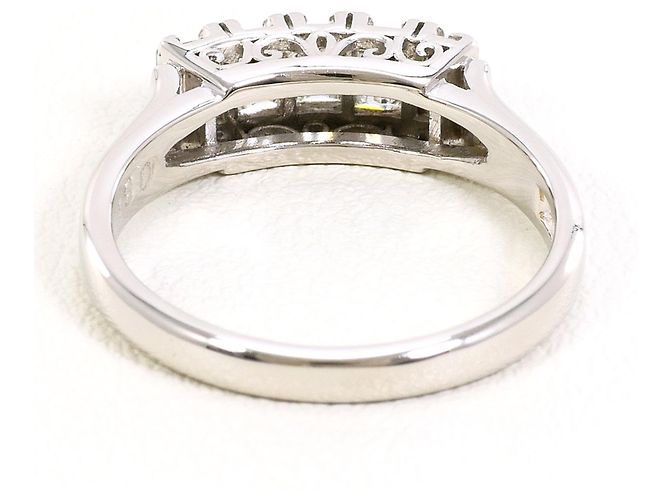 Autre Marque Anello a fascia in platino e diamanti - vista 4