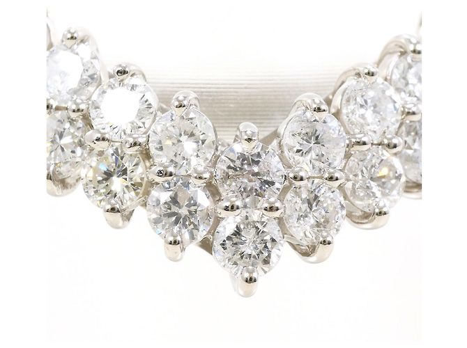 Autre Marque Anello a fascia in platino e diamanti - vista 2