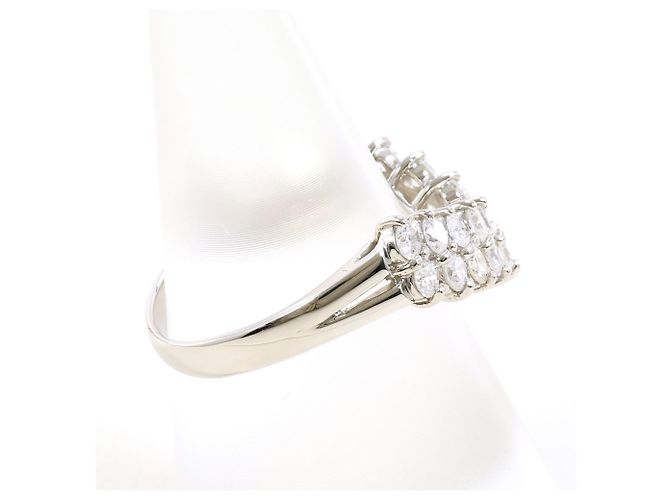 Autre Marque Anello a fascia in platino e diamanti - vista 3