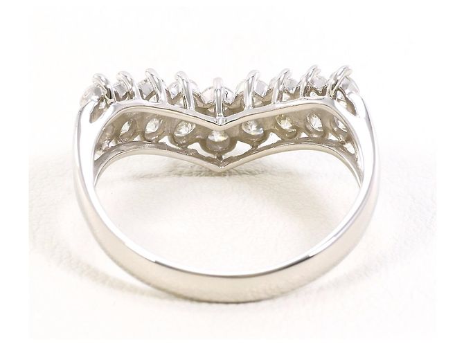 Autre Marque Anello a fascia in platino e diamanti - vista 4