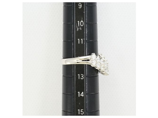 Autre Marque Anello a fascia in platino e diamanti - vista 8