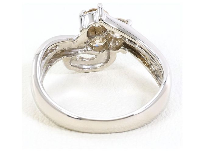 Autre Marque Platin-Ringband mit braunem Diamanten - Ansicht 4