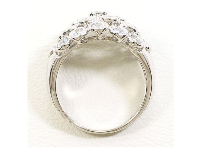 Autre Marque Platin 900 Ring mit weißem Saphir - Ansicht 3