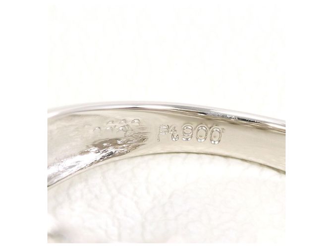 Autre Marque Platin 900 Ring mit weißem Saphir - Ansicht 5