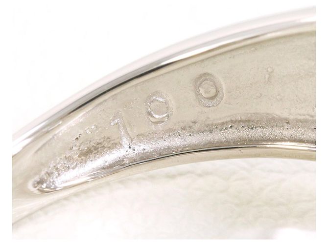 Autre Marque Platin 900 Ring mit weißem Saphir - Ansicht 6
