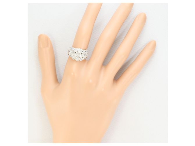 Autre Marque Platin 900 Ring mit weißem Saphir - Ansicht 7