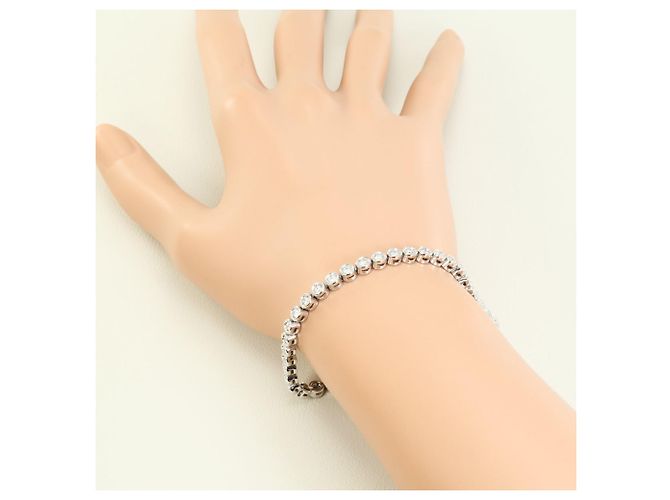 Autre Marque Bracciale charm in platino con diamanti - vista 5