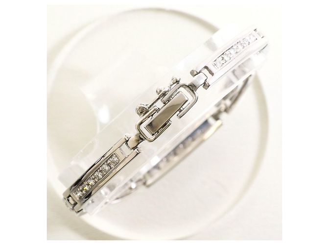Autre Marque Bracciale charm in platino con diamanti - vista 3