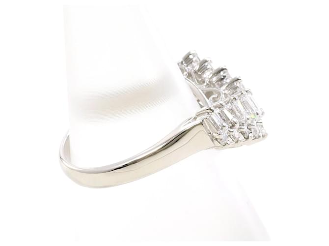 Autre Marque Platinring mit Diamant - Ansicht 3