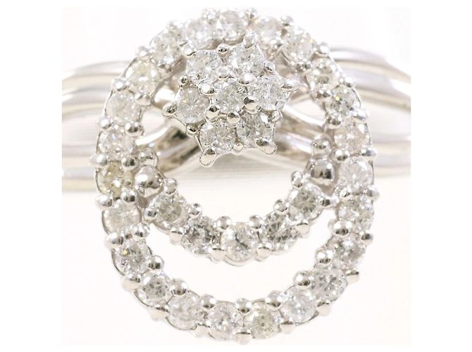 Autre Marque PT900 Platinring mit Diamant - Ansicht 2