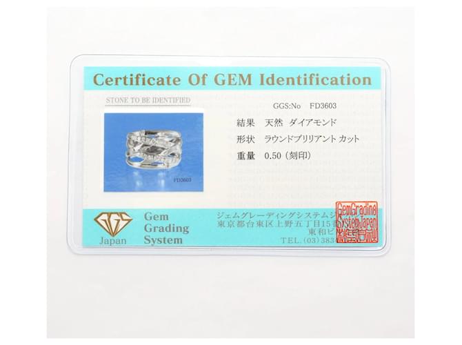 Autre Marque Platinring mit Diamant - Ansicht 8