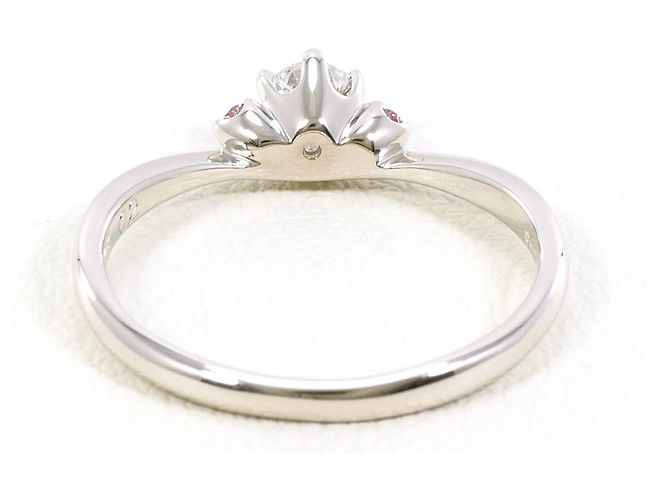 Autre Marque Platin-Ring mit Diamantakzenten Pink - Ansicht 3