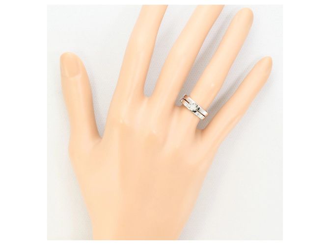 Autre Marque Anello a fascia in oro bianco 14K con diamante D'oro - vista 5