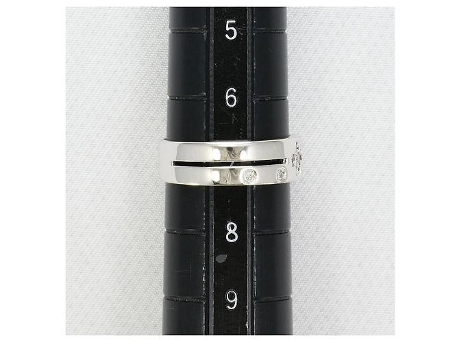 Autre Marque Anello a fascia in oro bianco 14K con diamante D'oro - vista 6