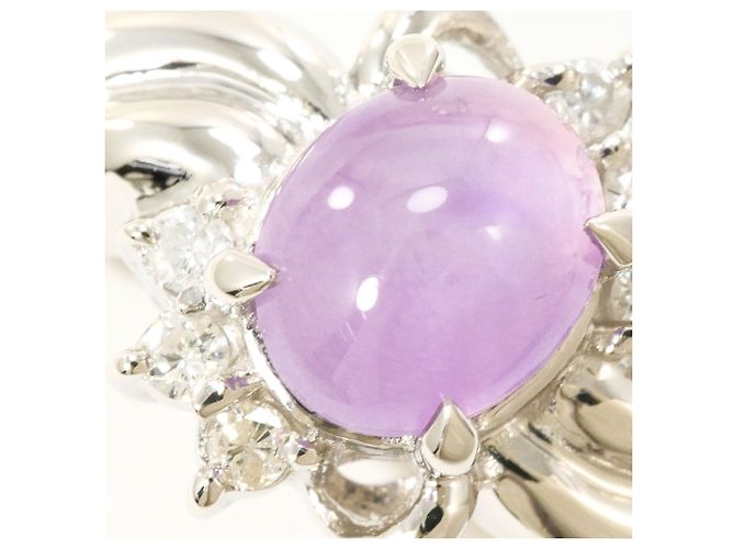 Autre Marque Platinring mit Sternsaphir und Diamanten - Ansicht 2