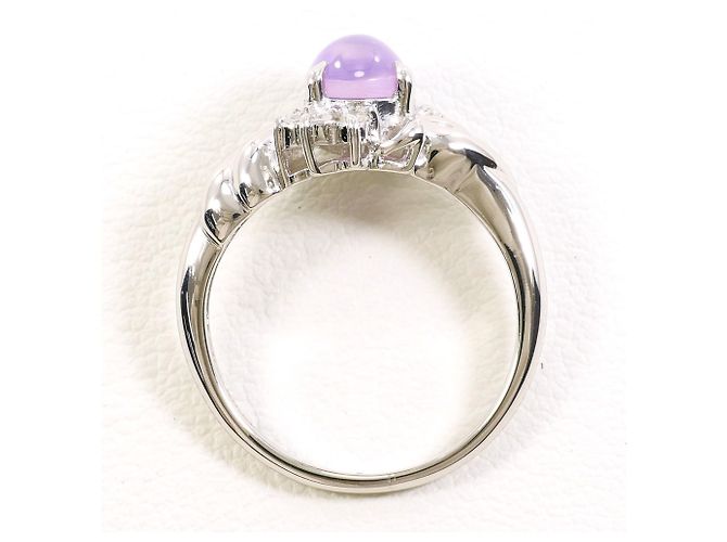 Autre Marque Platinring mit Sternsaphir und Diamanten - Ansicht 4