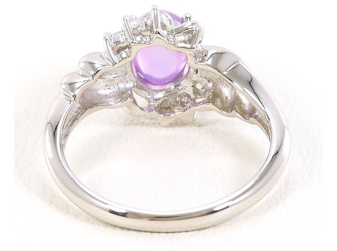 Autre Marque Platinring mit Sternsaphir und Diamanten - Ansicht 5