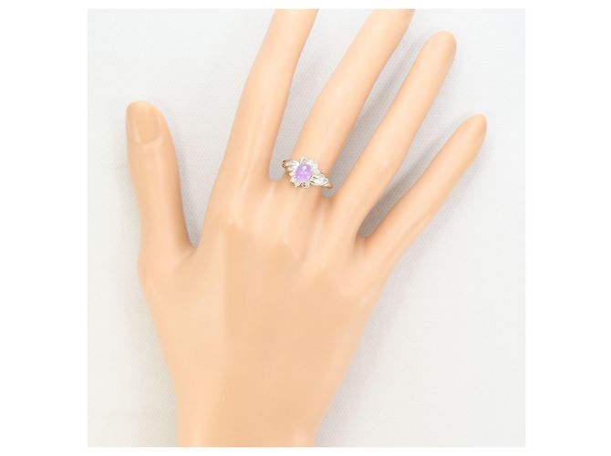 Autre Marque Platinring mit Sternsaphir und Diamanten - Ansicht 8
