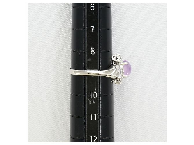 Autre Marque Platinring mit Sternsaphir und Diamanten - Ansicht 9