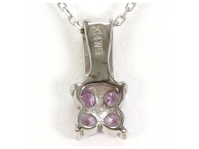 Autre Marque Collana in oro bianco 14K con zaffiro rosa e diamante D'oro - vista 3