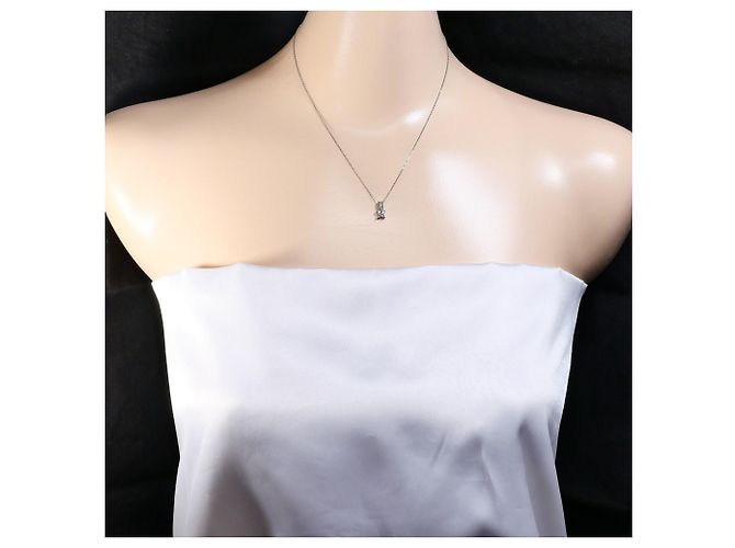 Autre Marque Collana in oro bianco 14K con zaffiro rosa e diamante D'oro - vista 5