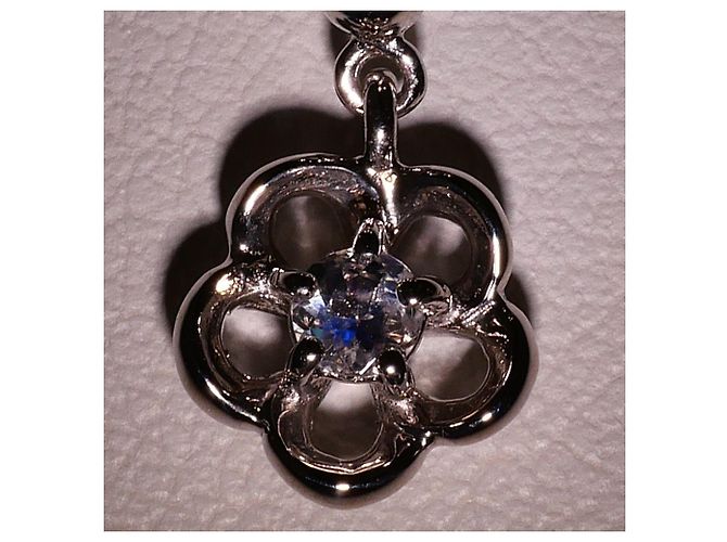 Autre Marque Colar de platina com pedra da lua azul - vista 2
