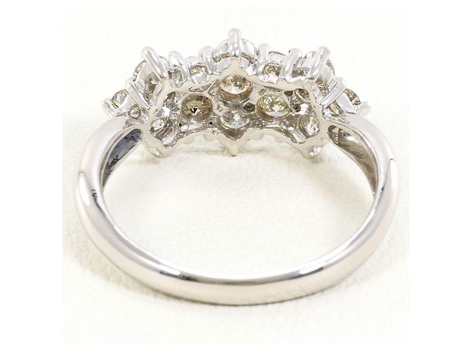 Autre Marque Anello a fascia in platino e diamanti - vista 4